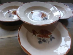 4 assiettes creuses vintage de Digoin Sarreguemines 200894