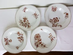 4 assiettes creuses vintage de Sarreguemines modèle Danois 210429
