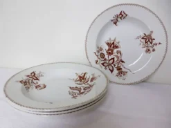 4 assiettes creuses vintage de Sarreguemines modèle Danois 210429