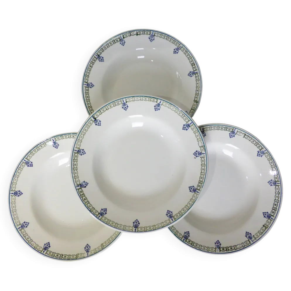 4 assiettes creuses vintage de St Amand 211239