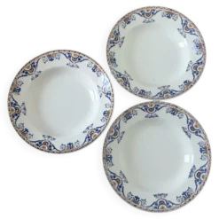 3 assiettes creuses vintage du Moulin des Loups et Hamage St Gast 220525
