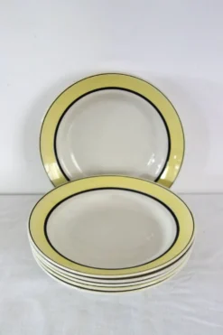 6 assiettes creuses vintage faïence de Badonviller