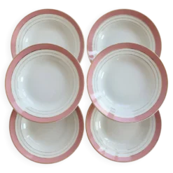 6 assiettes creuses vintage Lunéville K&G modèle Régence