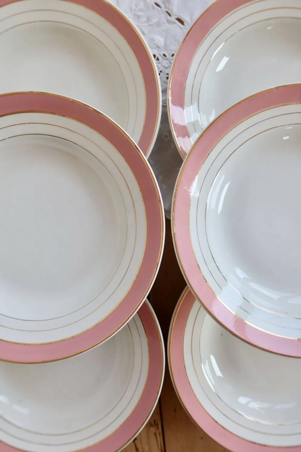 6 assiettes creuses vintage Lunéville K&G modèle Régence