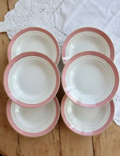 6 assiettes creuses vintage Lunéville K&G modèle Régence