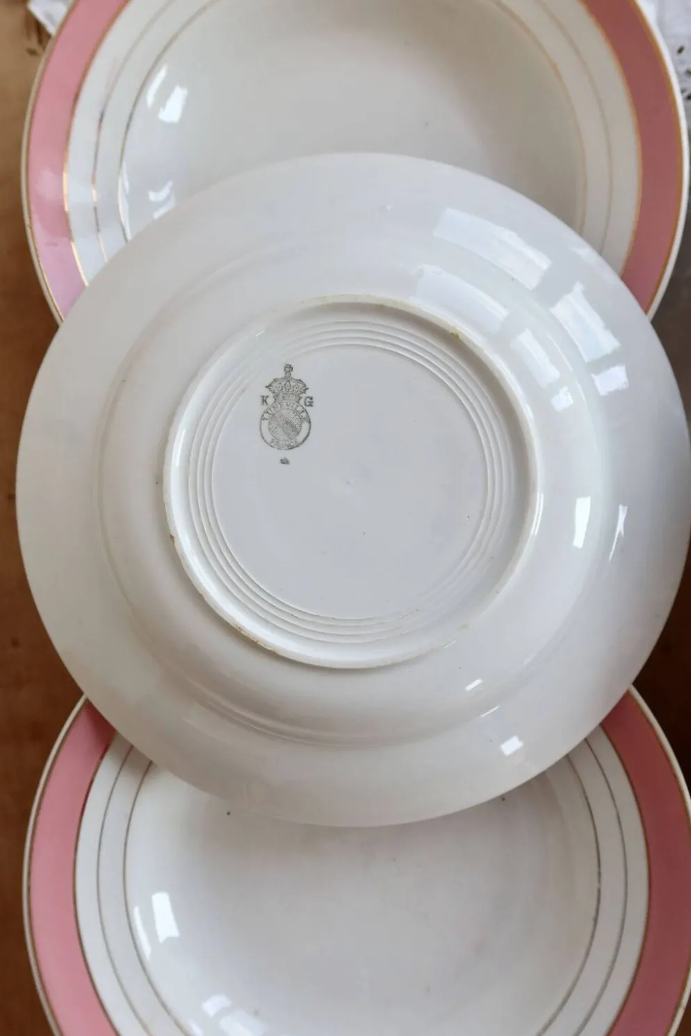 6 assiettes creuses vintage Lunéville K&G modèle Régence