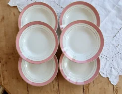 6 assiettes creuses vintage Lunéville K&G modèle Régence