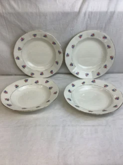 4 Assiettes creuses vintage made in france Digoin Sarreguemines