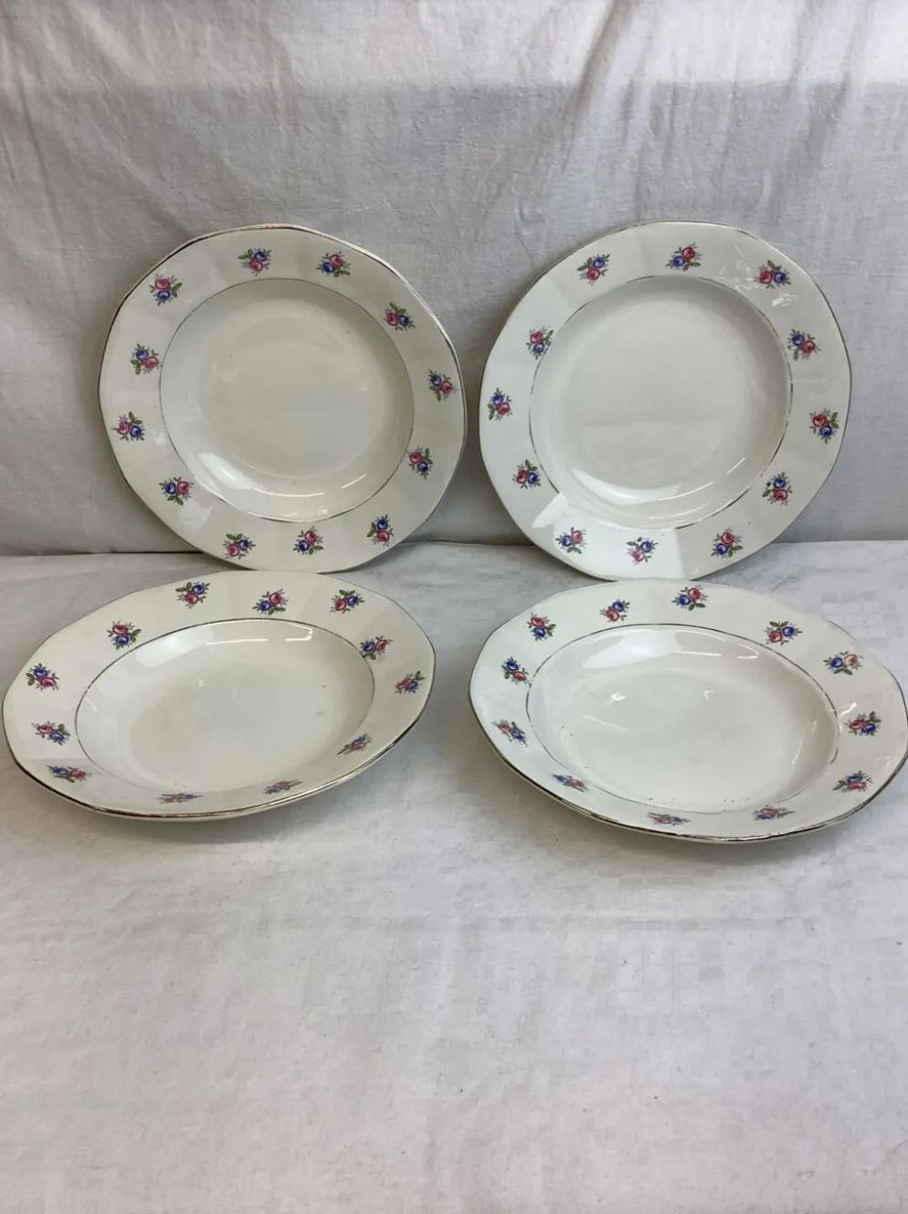 4 Assiettes creuses vintage made in france Digoin Sarreguemines