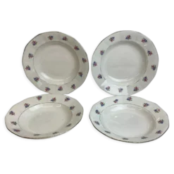 4 Assiettes creuses vintage made in france Digoin Sarreguemines
