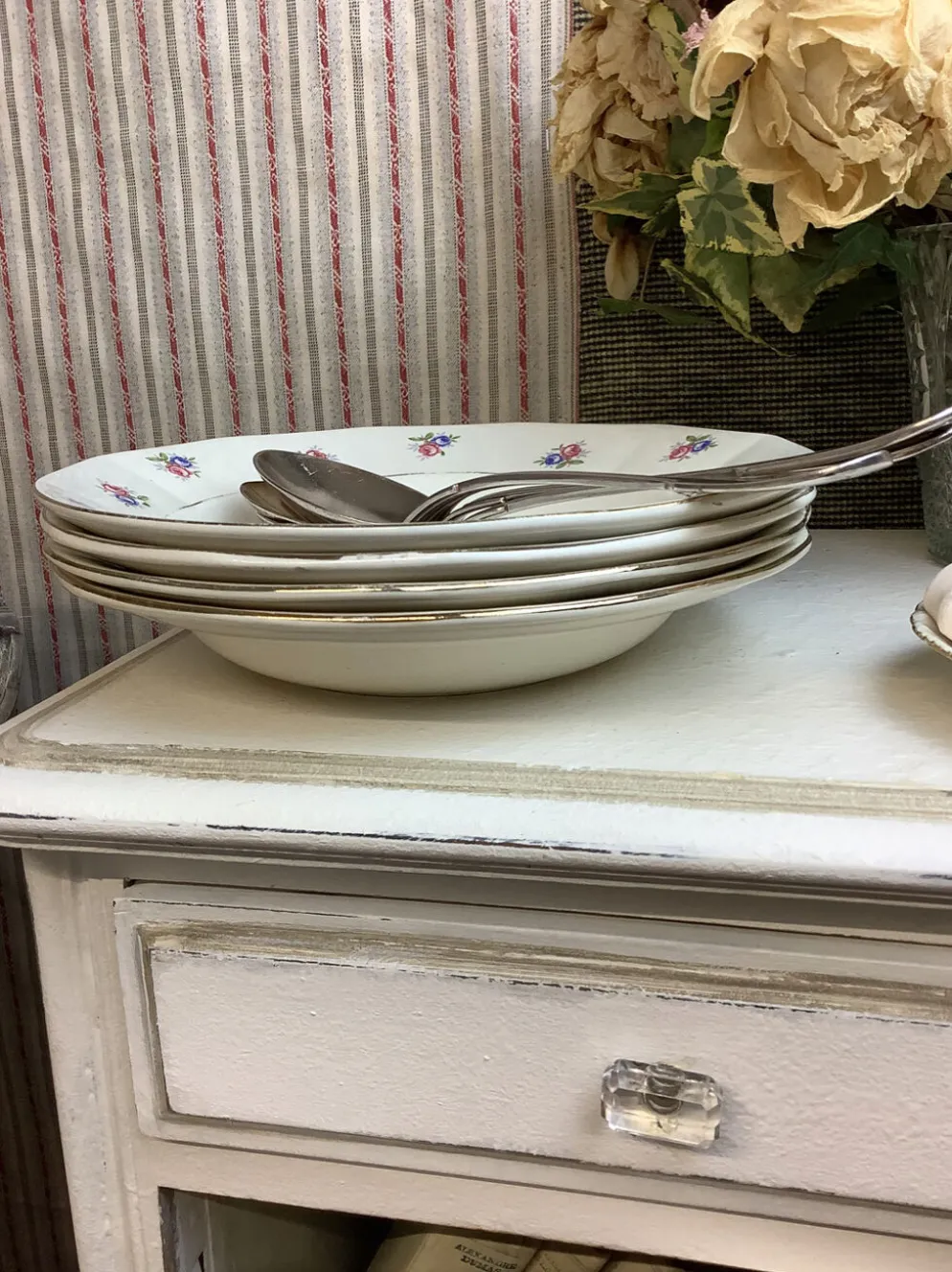 4 Assiettes creuses vintage made in france Digoin Sarreguemines