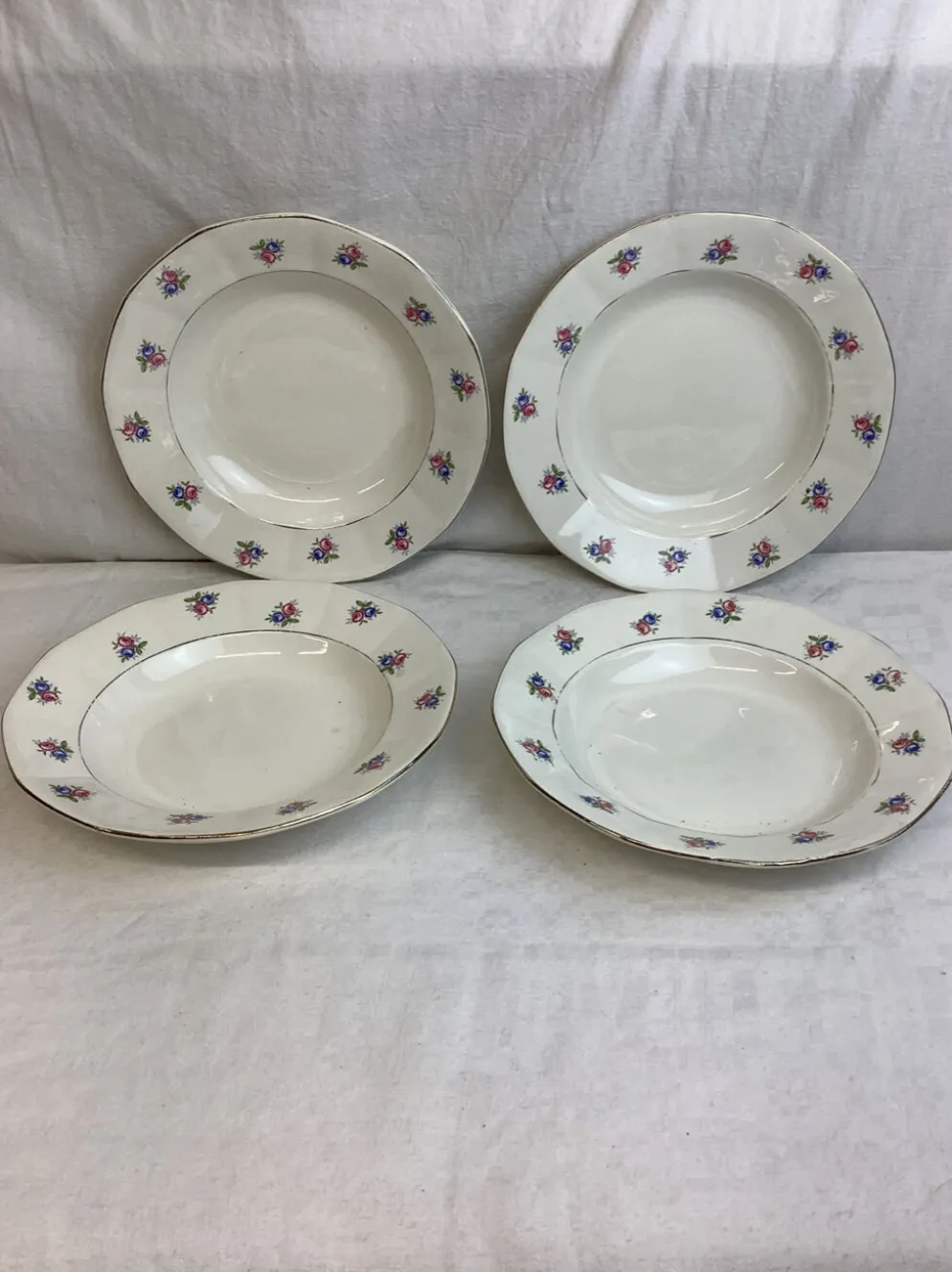 4 Assiettes creuses vintage made in france Digoin Sarreguemines