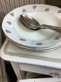 4 Assiettes creuses vintage made in france Digoin Sarreguemines