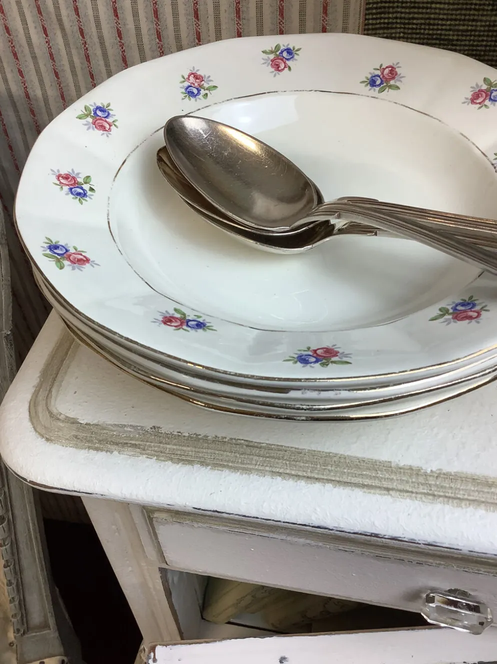 4 Assiettes creuses vintage made in france Digoin Sarreguemines