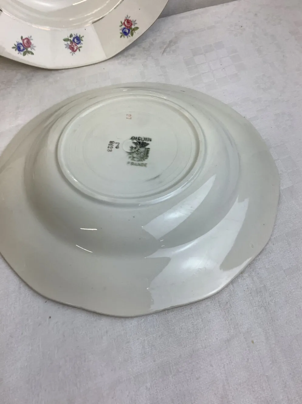 4 Assiettes creuses vintage made in france Digoin Sarreguemines