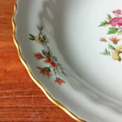 6 assiettes creuses vintage, porcelaine Vitriam France