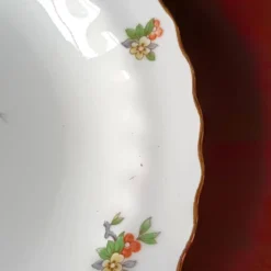 6 assiettes creuses vintage, porcelaine Vitriam France