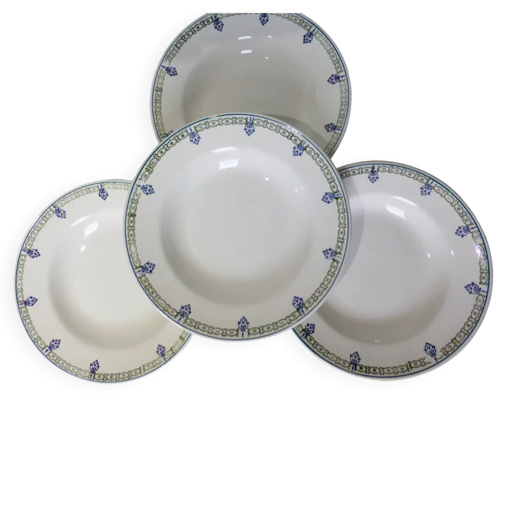 4 assiettes creuses vintage St Amand 211259