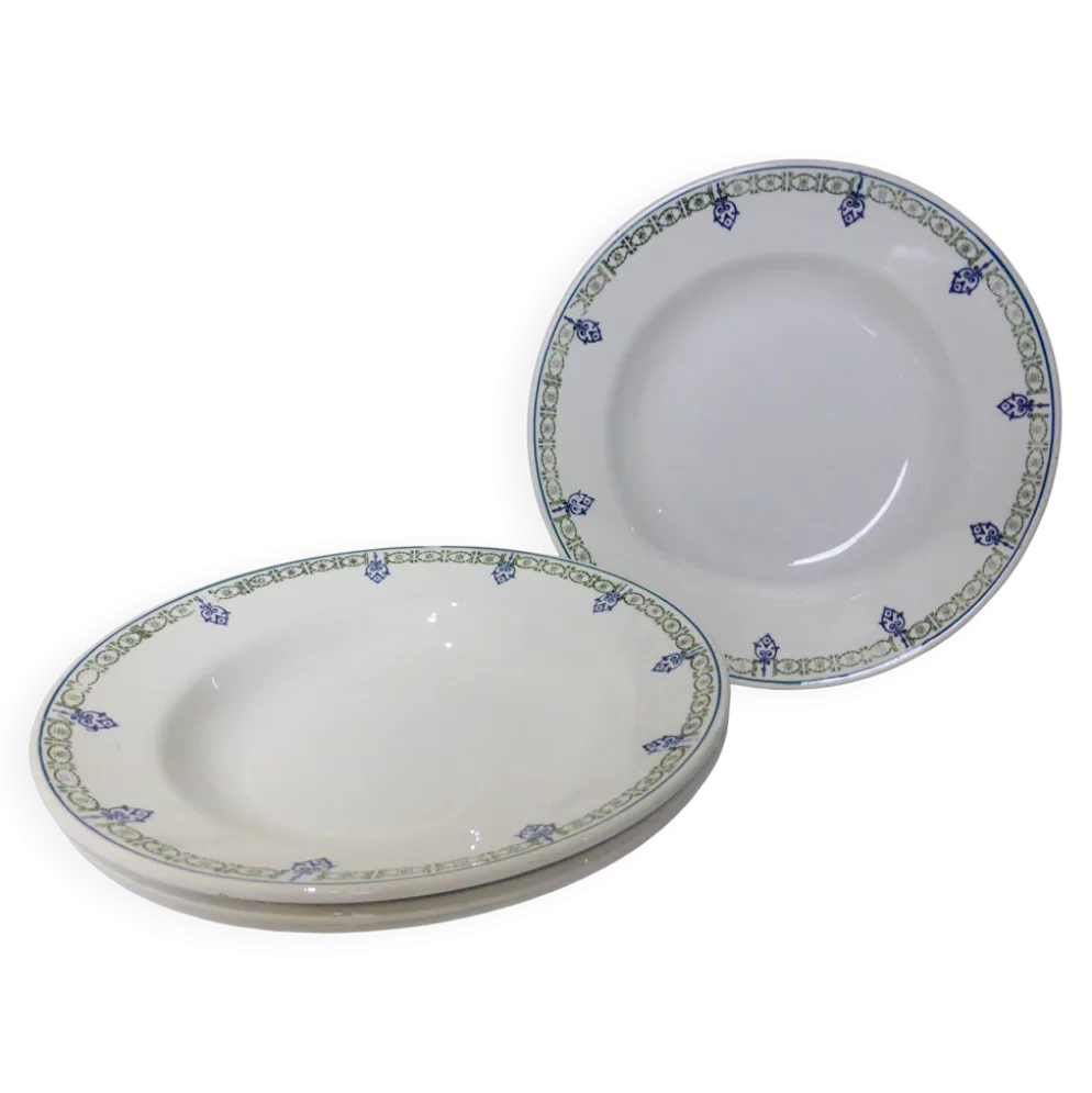 4 assiettes creuses vintage St Amand 211259