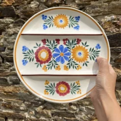 Assiettes décor floral peint Printemps
