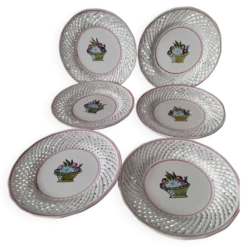 6 assiettes à dessert ajourées Portugal