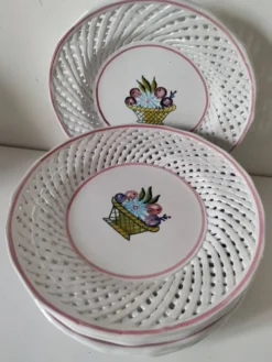 6 assiettes à dessert ajourées Portugal
