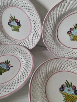 6 assiettes à dessert ajourées Portugal