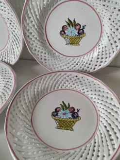 6 assiettes à dessert ajourées Portugal