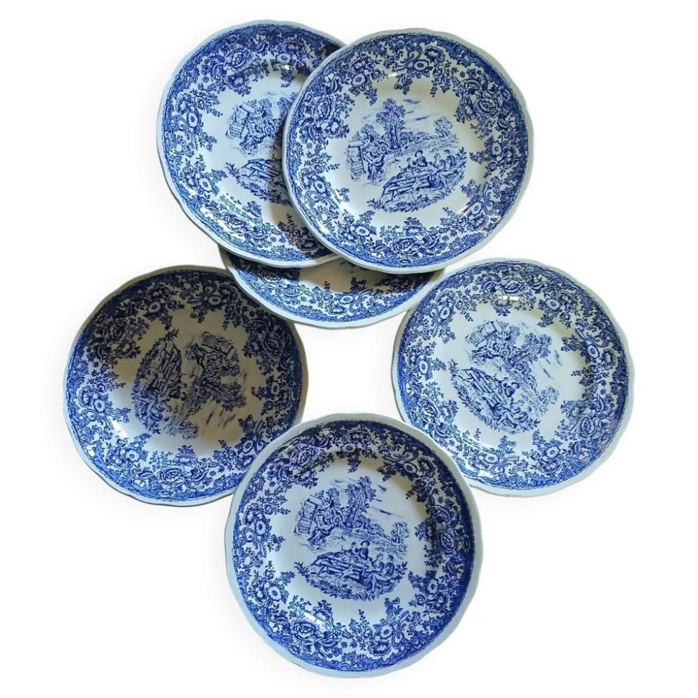 12 assiettes à dessert anciennes Lunéville KG