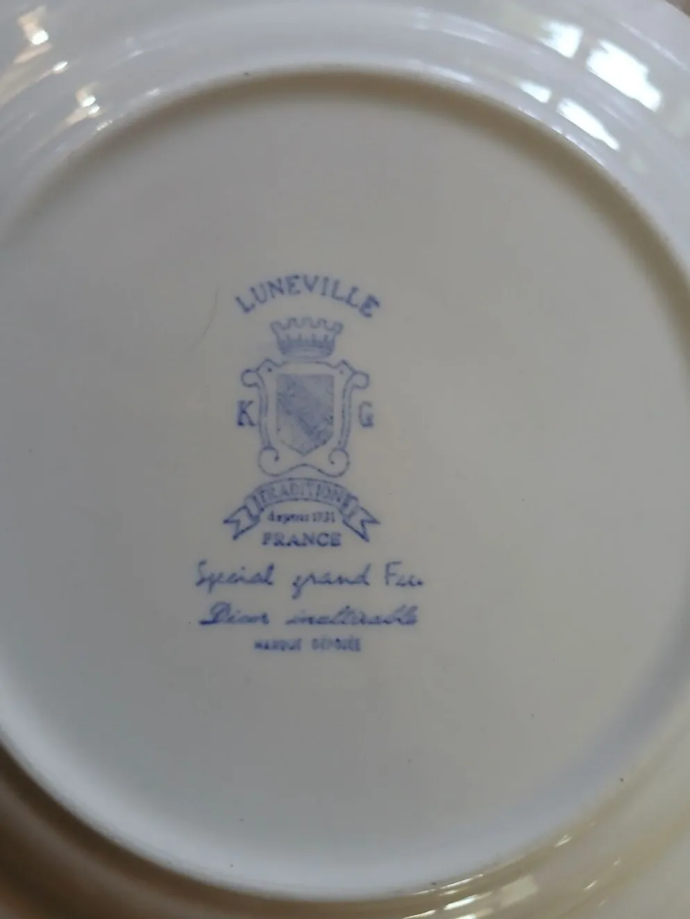12 assiettes à dessert anciennes Lunéville KG