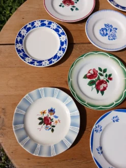 10 assiettes à dessert anciennes dépareillées