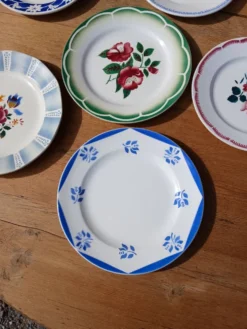 10 assiettes à dessert anciennes dépareillées