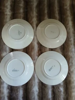 4 assiettes à dessert anciennes Longchamp