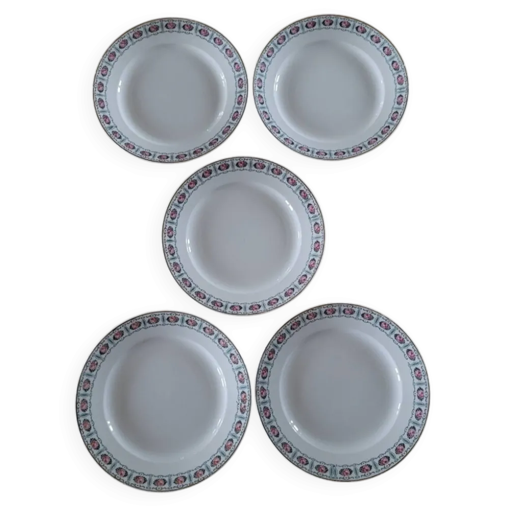 5 assiettes à dessert anciennes