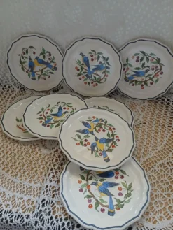 8 assiettes à dessert anciennes Salins