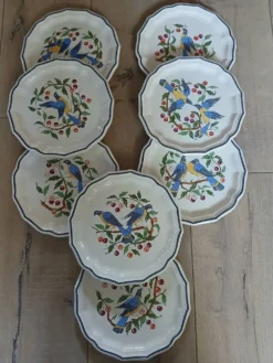 8 assiettes à dessert anciennes Salins