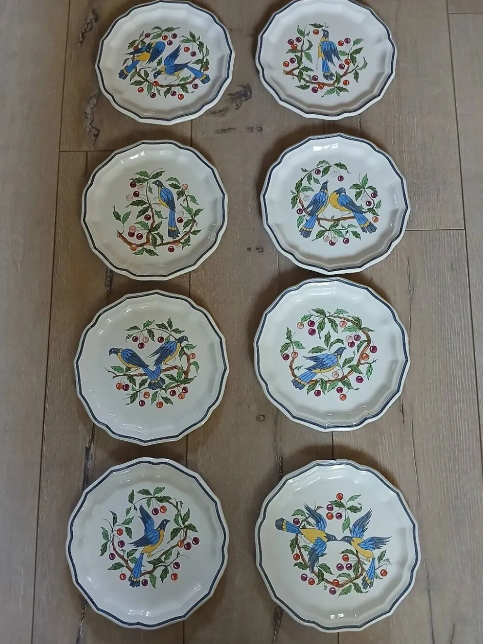 8 assiettes à dessert anciennes Salins