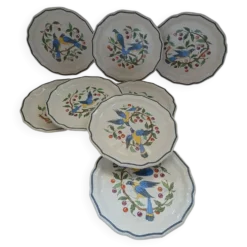 8 assiettes à dessert anciennes Salins