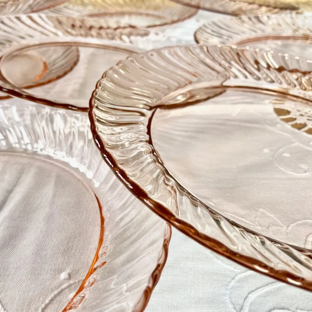 10 assiettes à dessert Arcoroc roses