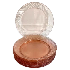 10 assiettes à dessert Arcoroc roses