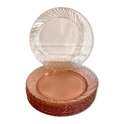 10 assiettes à dessert Arcoroc roses