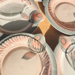 10 assiettes à dessert Arcoroc roses