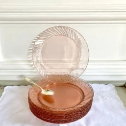 10 assiettes à dessert Arcoroc roses