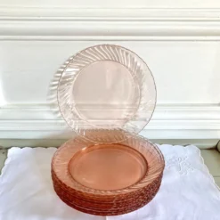 10 assiettes à dessert Arcoroc roses