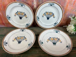 4 assiettes dessert art nouveau Moulin des Loups