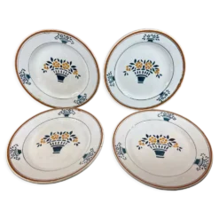 4 assiettes dessert art nouveau Moulin des Loups