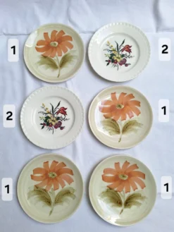 Assiettes à dessert avec fleurs St Amand et Galluis