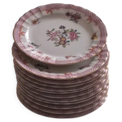Assiettes à dessert Bernardeaud Limoges _Compagnie des Indes