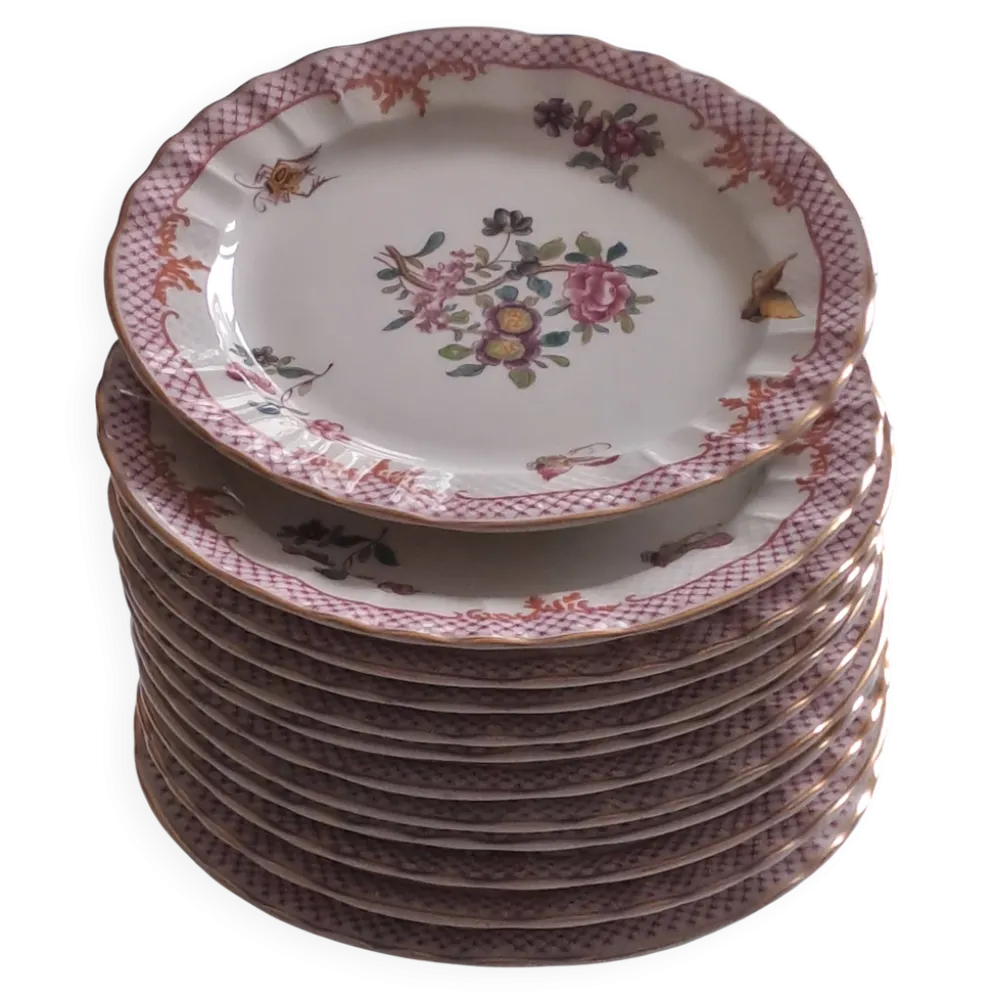 Assiettes à dessert Bernardeaud Limoges _Compagnie des Indes