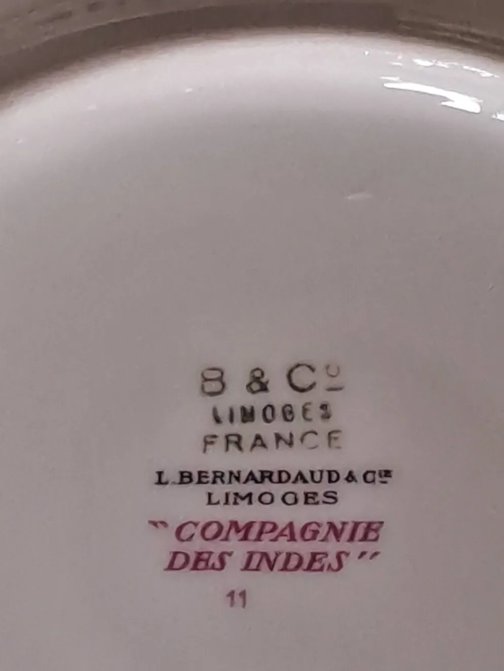 Assiettes à dessert Bernardeaud Limoges _Compagnie des Indes